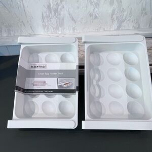 Storage Essentials Large Egg Holder Shelf, Holds 12 Set Of 2 White